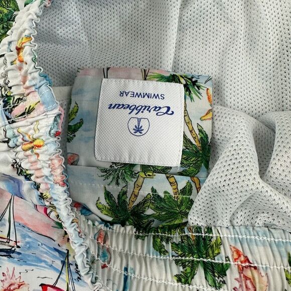 NWOT Roundtree & Yorke Caribbean Palm Lobster Starfish Swim Trunks Lined 2XT $59 - Picture 5 of 8